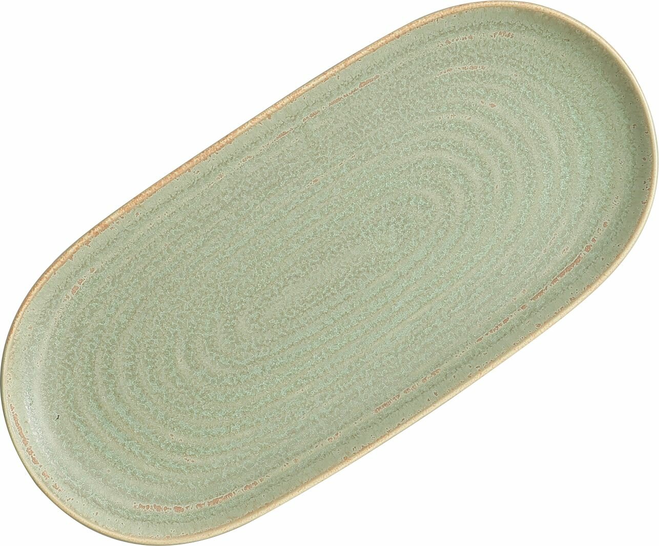 Блюдо овальное Home Chef Amber Green, 25.5х12х2 см, фарфор, зеленое