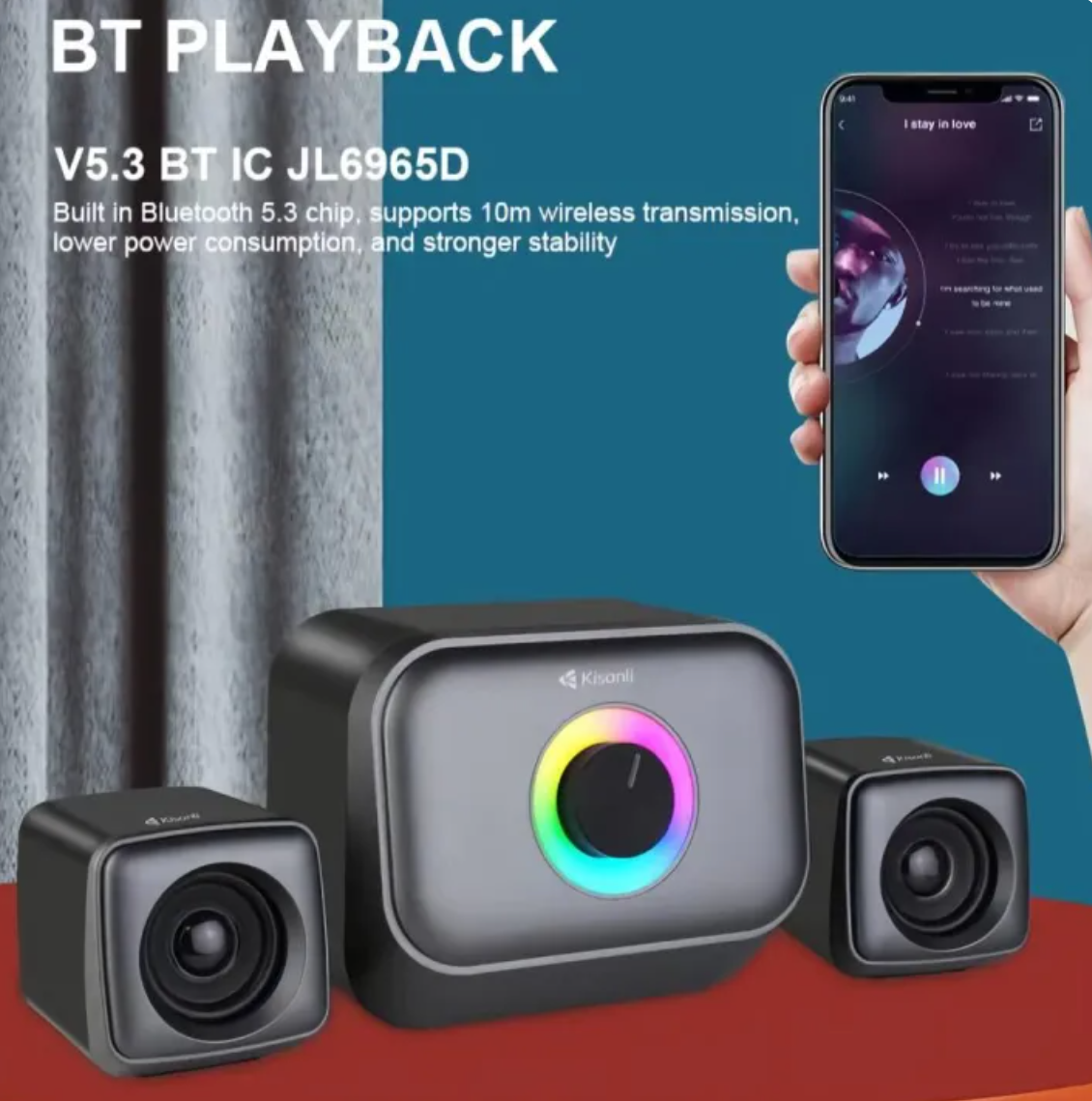 Kisonli U3200BT Bluetooth колонка с мощным басом, до 12 часов работы, портативная акустика