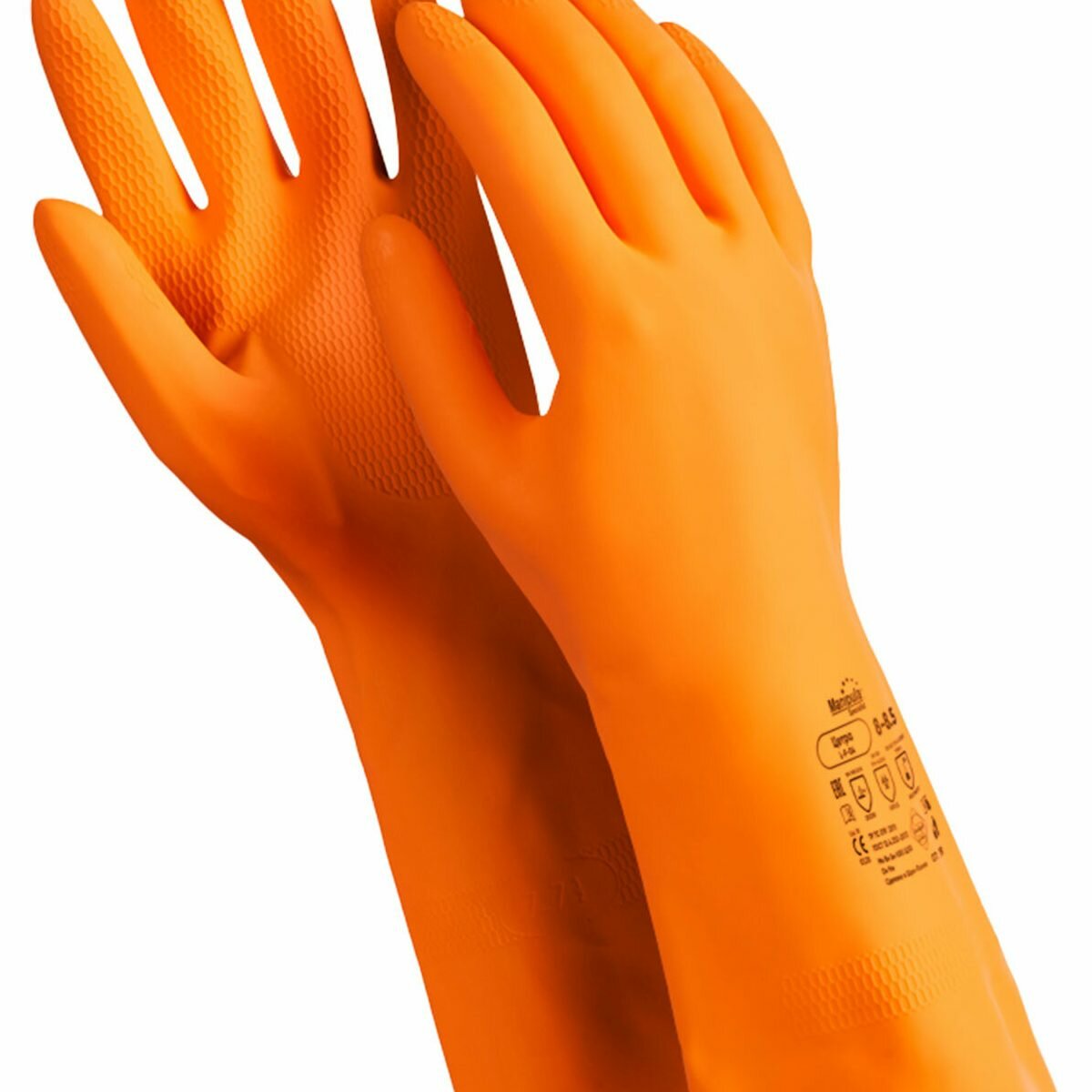 Перчатки латексные Manipula Specialist Цетра, КЩС-1, размер 8-8,5 (M), оранжевые, L-F-04/CG-947 (CG-947)
