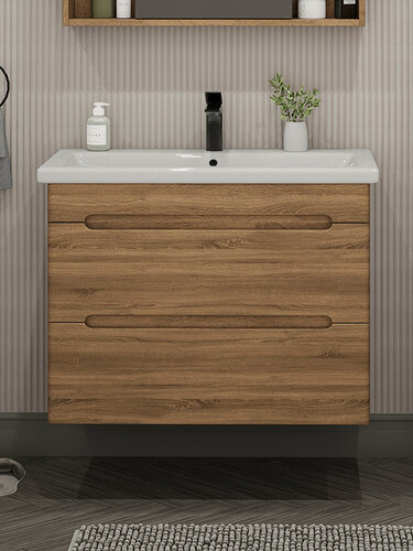 Изображение товара Тумба подвесная SanStar Diva 80 без раковины для ванной комнаты, Gold Craft