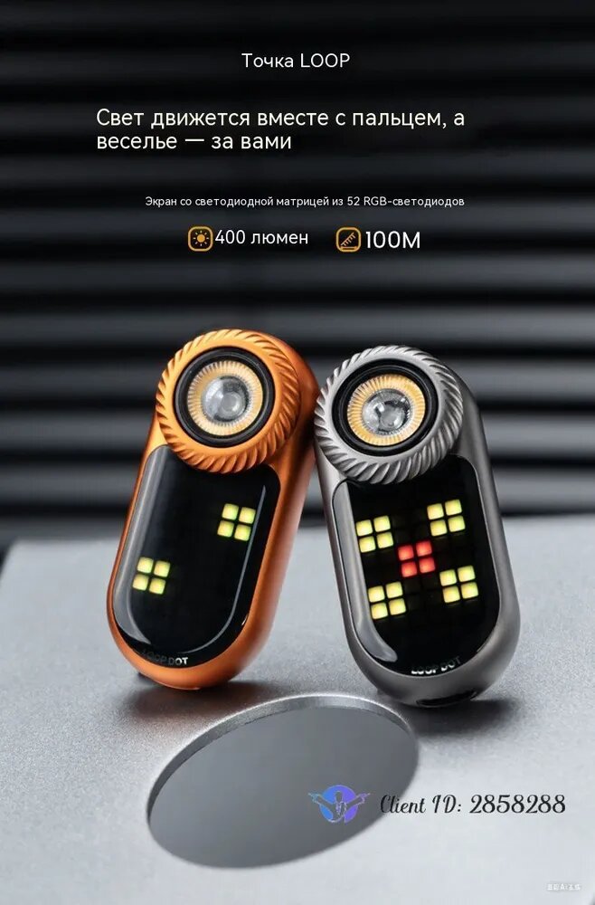 LOOP SK09 Фонарь-прожектор IPX6 алюминиевый задний зажим 400lm 600mAh ручной фонарь — фото 1