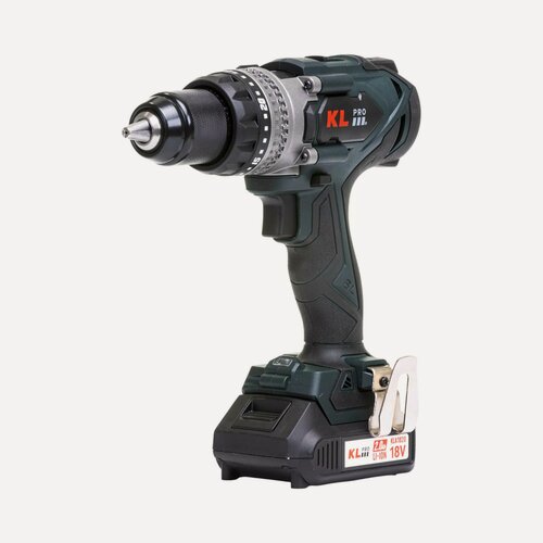 Изображение товара Профессиональный аккумуляторный бесщеточный ударный шуруповерт KLPRO KLDM18BHX-20 (18В, Li-ion-2шт, 2.0Ач, 150Нм, 2 скорости, подсветка, магнитная бита, З/У, в кейсе)