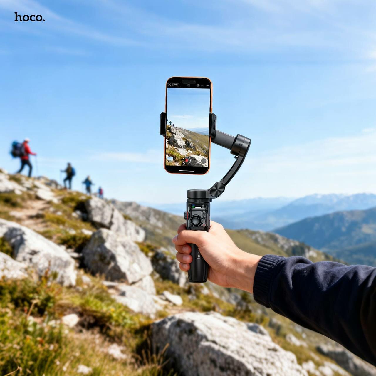 3-осевой стабилизатор (гимбал) для смартфона Hoco K91 с магнитным пультом, аккумулятор 1800 мАч, 4 режима стабилизации
