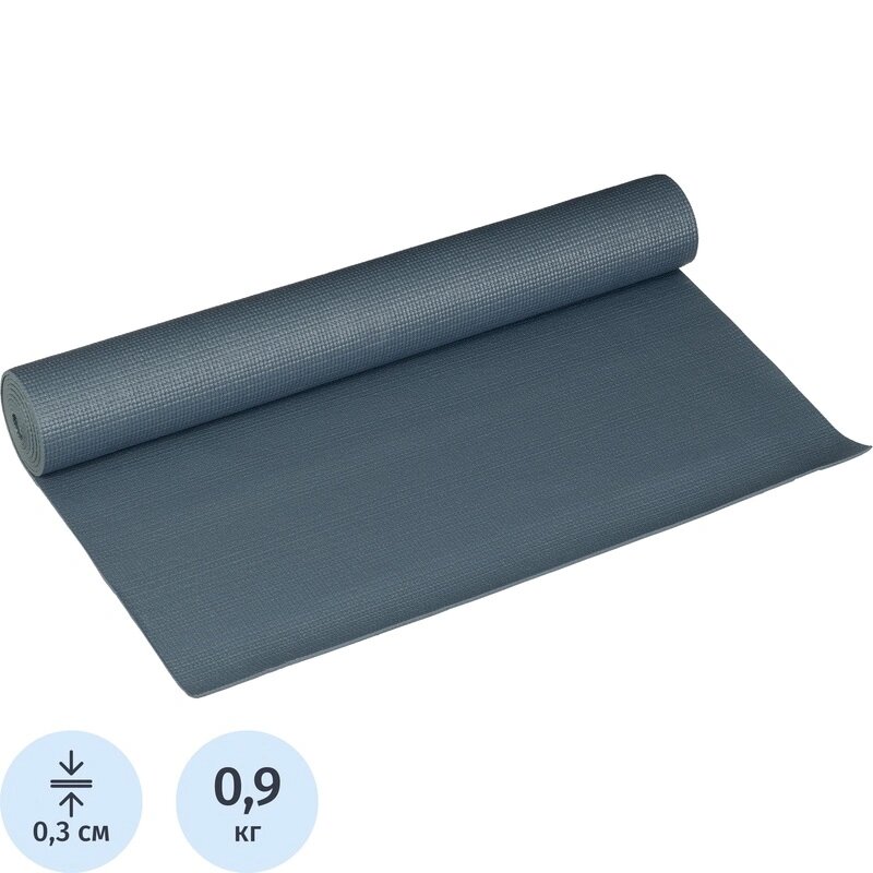 Коврик для фитнеса и йоги 173х61х0,3см, YM01-PVCYO-Blue