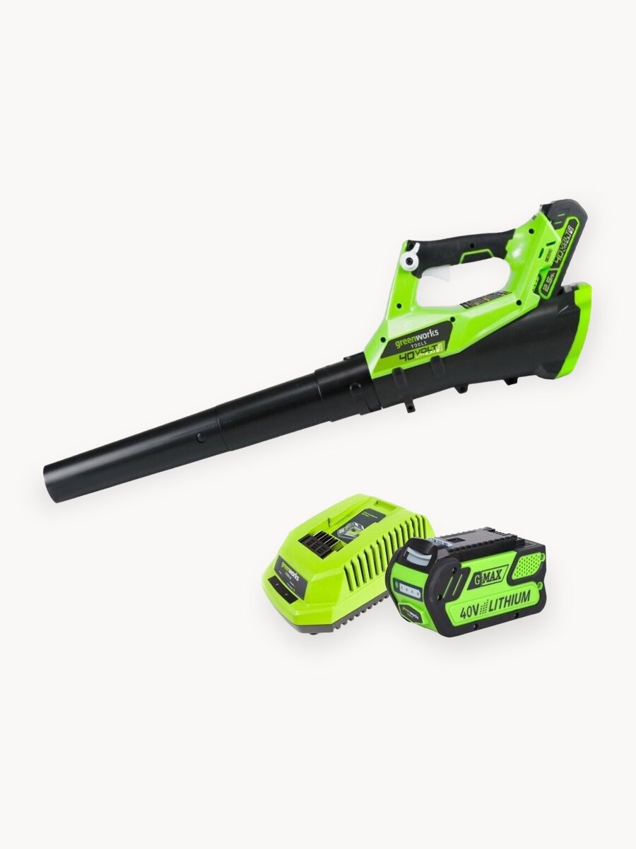 Воздуходувка аккумуляторная Greenworks 40V, АКБ 4 Ач и ЗУ