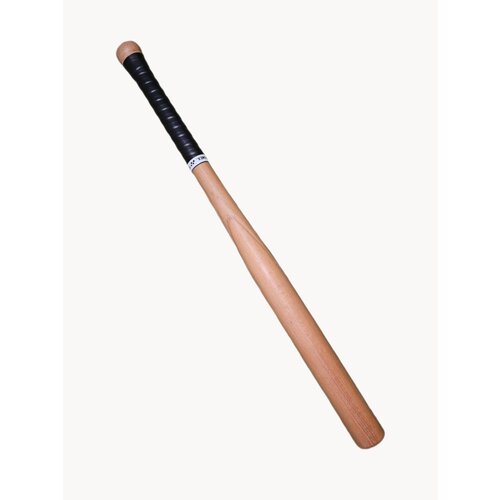 Бита бейсбольная, деревянная, 54 см, чёрная PU-намотка, покрытие лак.