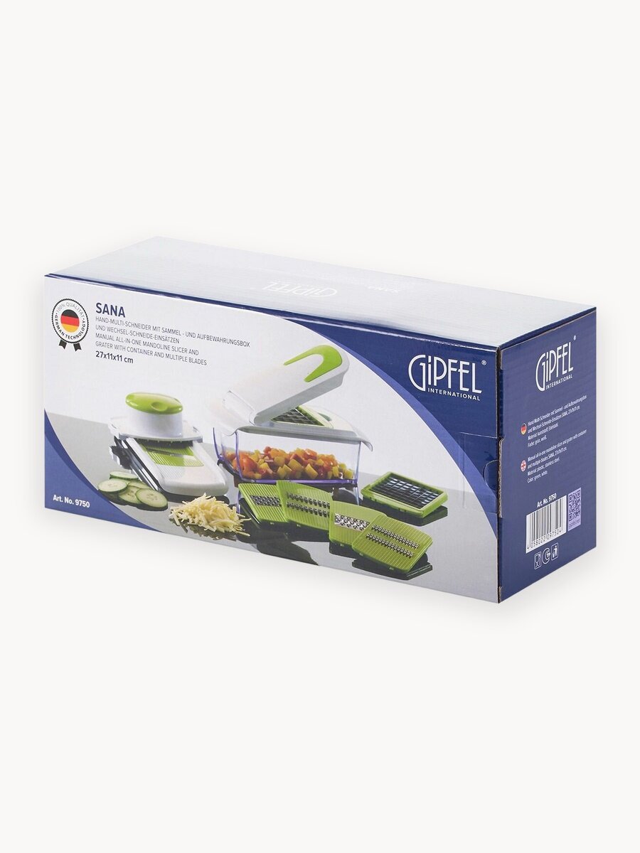Овощерезка Gipfel Sana 9750, 27x11x11 см, нержавеющая сталь, зеленый