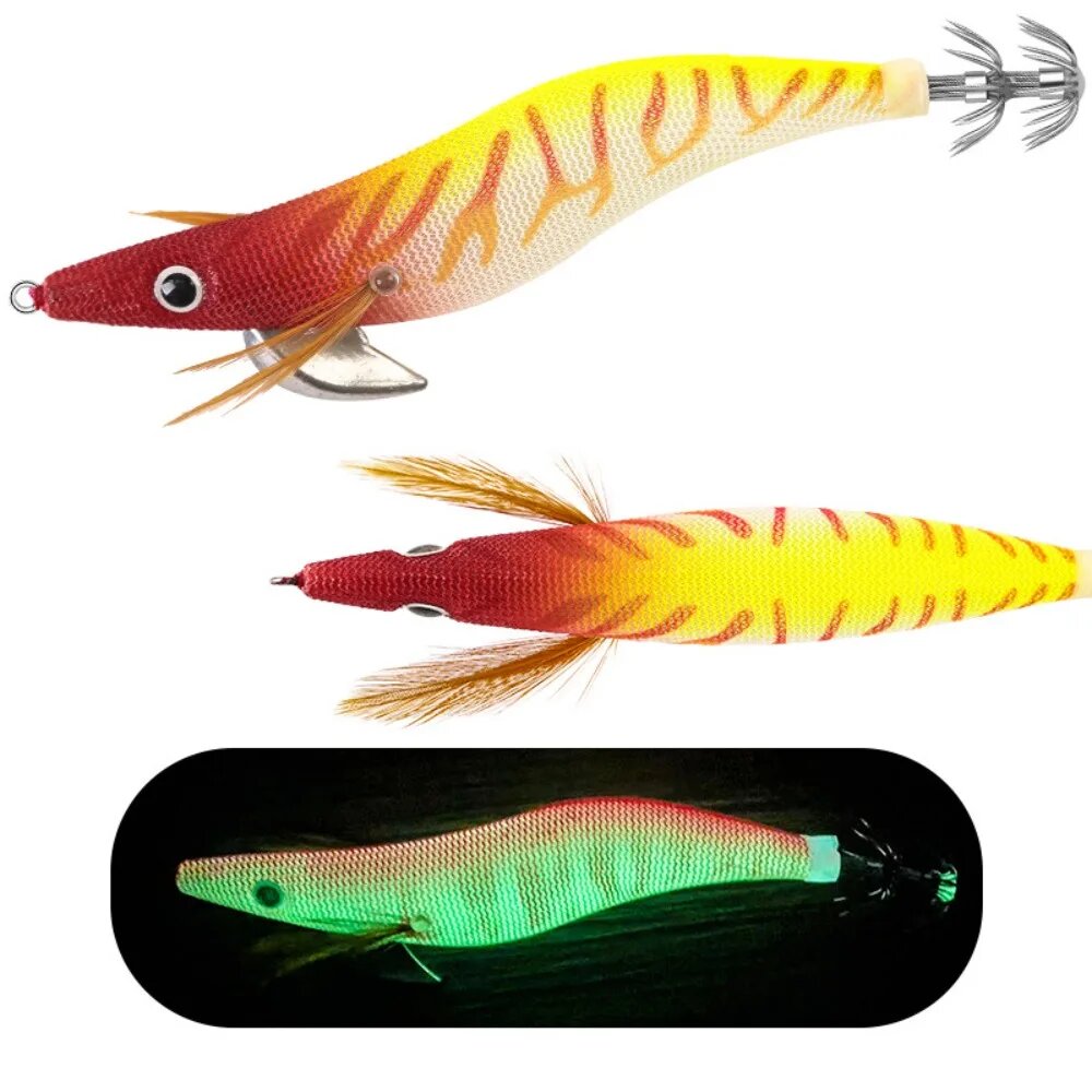 Светящаяся приманка для кальмара и креветки 115 мм Wood Shrimp 6