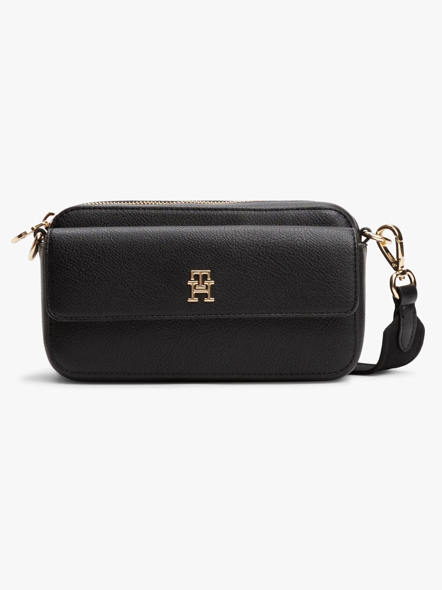 Сумка кросс-боди TOMMY HILFIGER TH Distinct Camera Bag, фактура зернистая, черный