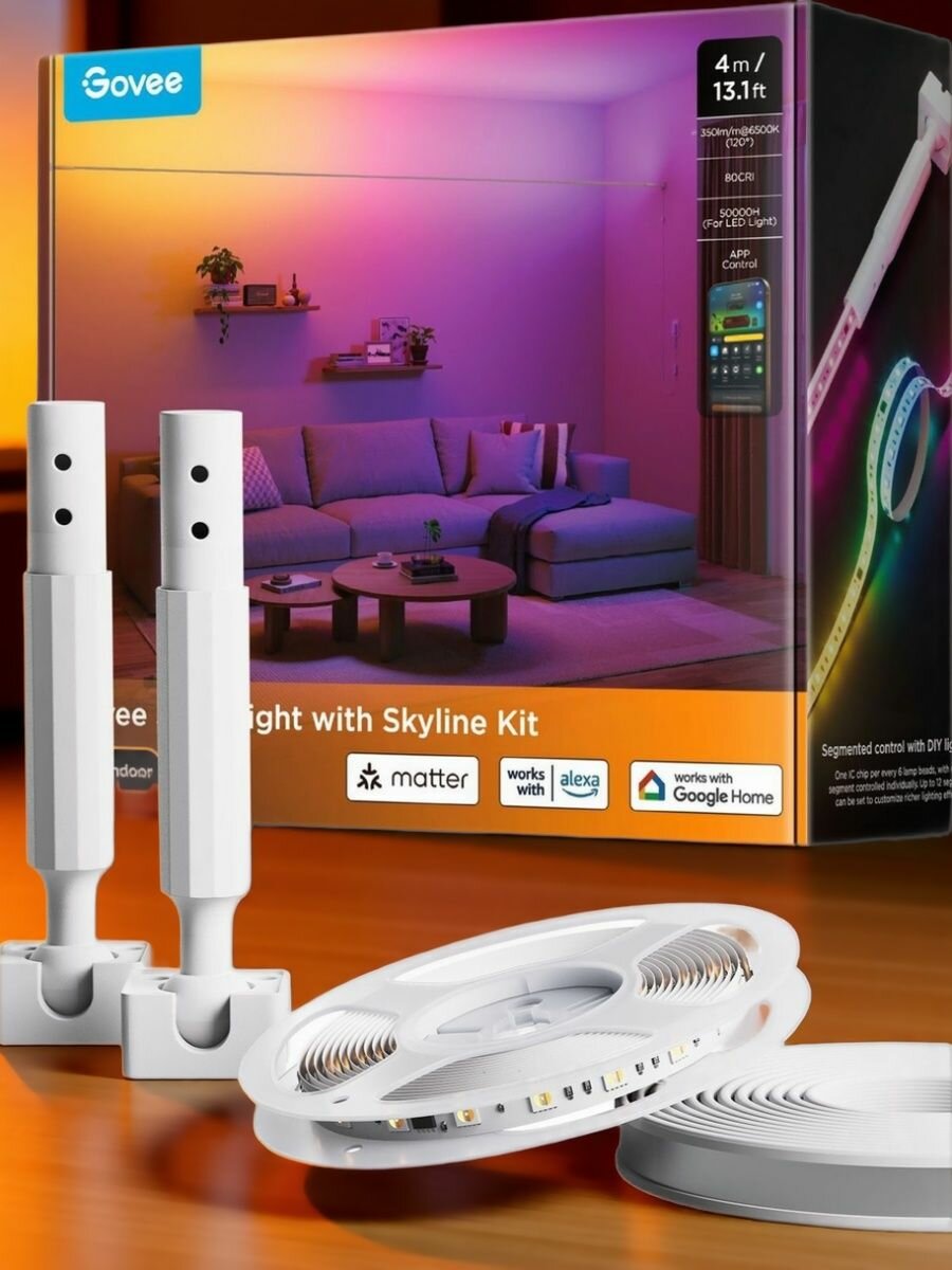Светодиодная лента Govee RGBICWW Skyline Strip Light, 4 м