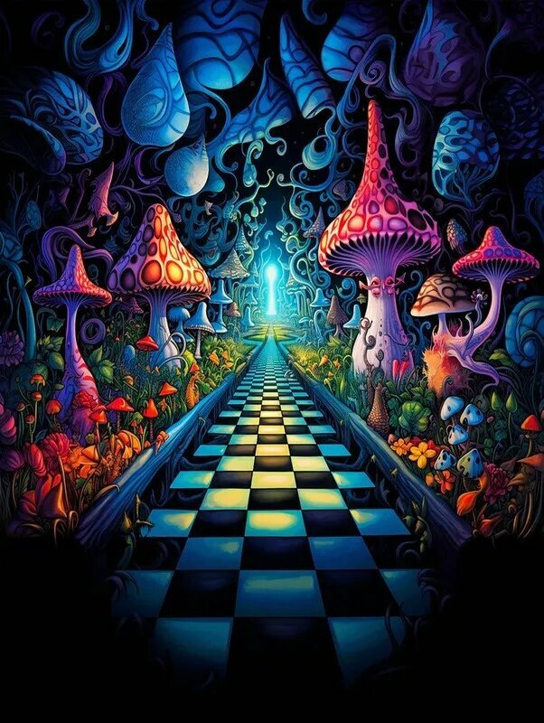 Деревянные пазлы 1000 элементов, подарочная упаковка,50x75cm, Alice in Wonderland/Алиса в стране чудес, подарочный набор для взрослых, продвинутый уровень сборки 5-10.