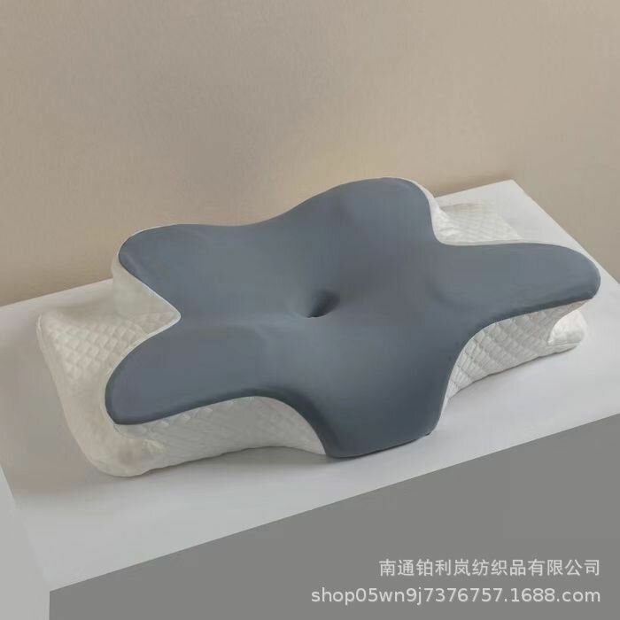 Темно-серая подушка в форме бабочки, 62x41x12см, поддерживающая пена памяти, дышащая ткань, идеально подходит для