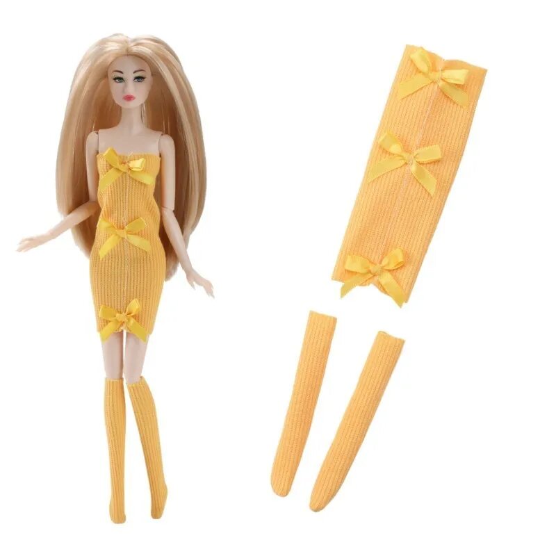 Комплект одежды для кукол Barbie 26-30 см Желтый, Style17