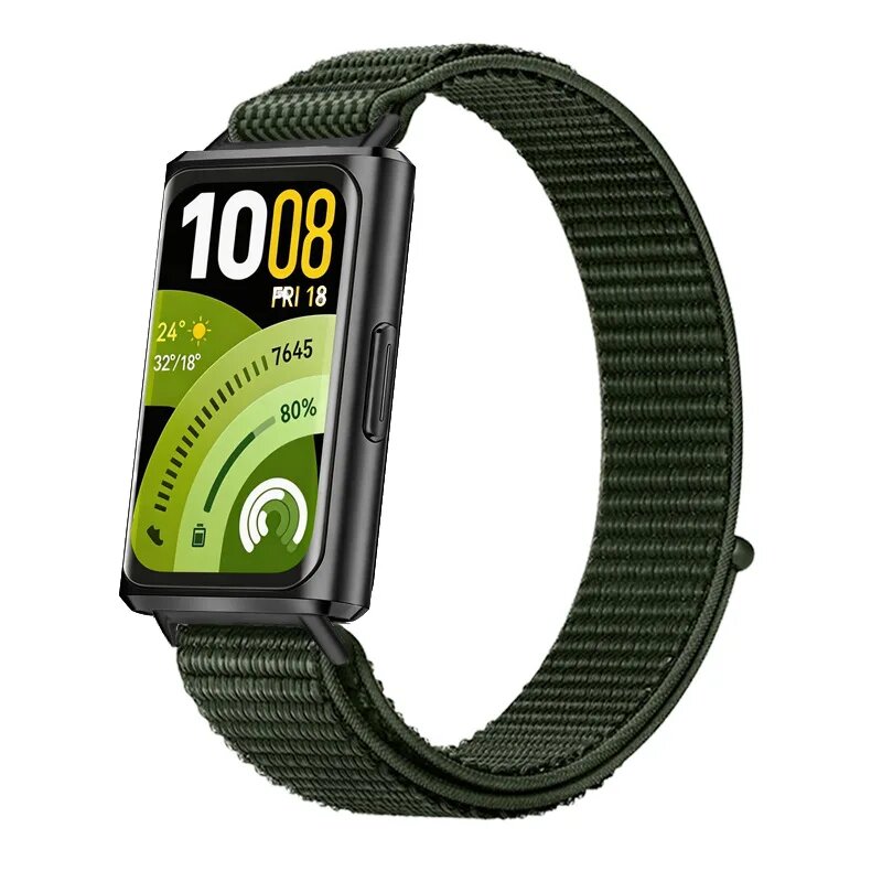 Дышащий нейлоновый ремешок для Huawei Band 11 Pro/11 dawndesslo Зеленый, Зеленый, Army green