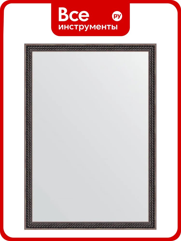 Зеркало EVOFORM в багетной раме - витой махагон 28 mm (48x68 cm) 0624