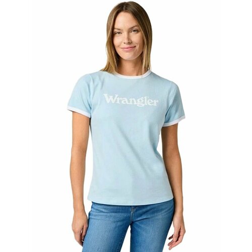 фото Футболка wrangler women ringer tee, размер l, синий
