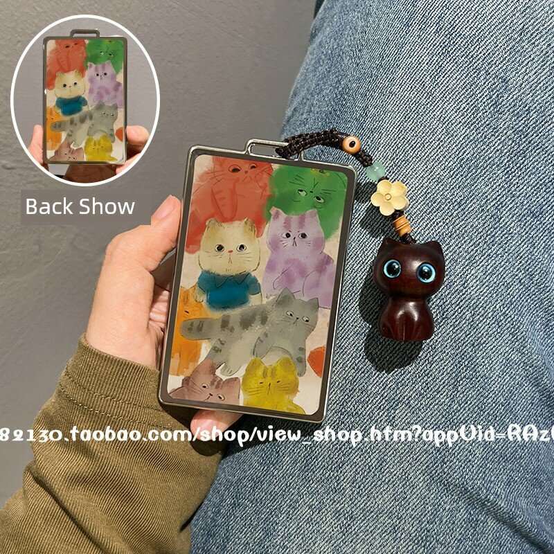 Чехол для ключа NFC с сандаловым котенком для электроскутера, защитный кардхолдер с цветным животным узором для моделей