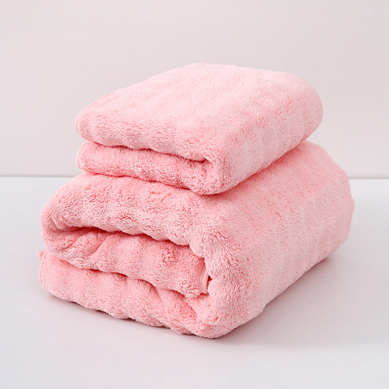 Розовое полотенце 37x75 см из микрофибры, мягкое коралловое флис, впитывающее и быстро сохнущее для ежедневного