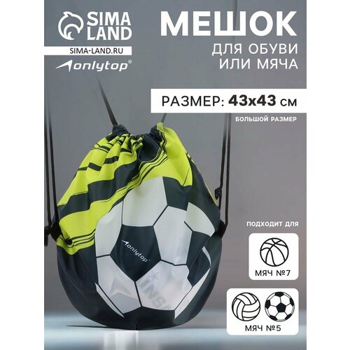 Мешок для обуви или футбольного мяча ONLYTOP размер 43 х 43 см 510₽
