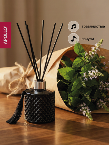 Изображение товара Аромадиффузор с палочками Apollo пачули 100 мл, травянистые ноты