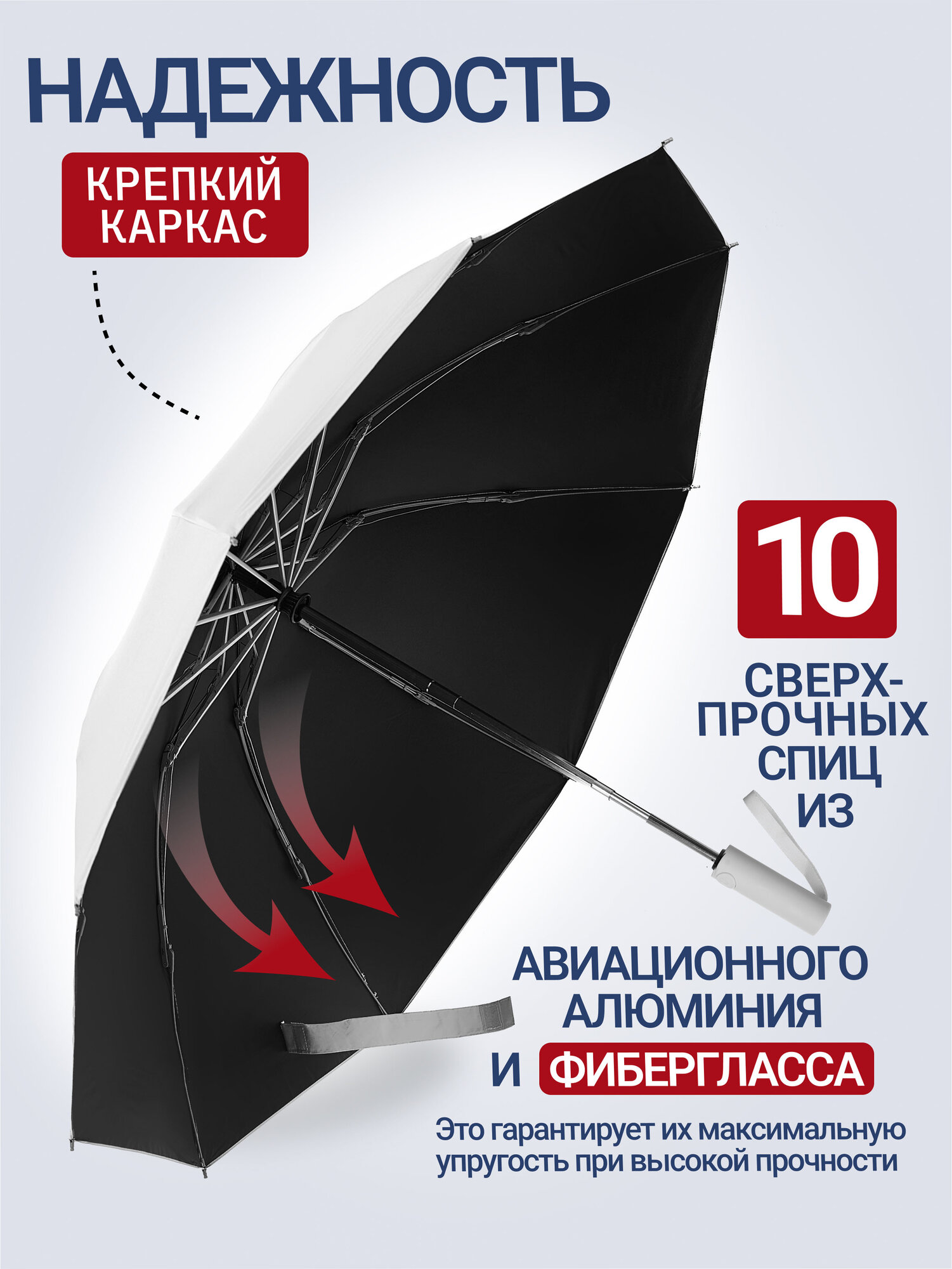 Смарт-зонт RAINDROPS, grey — фото 1