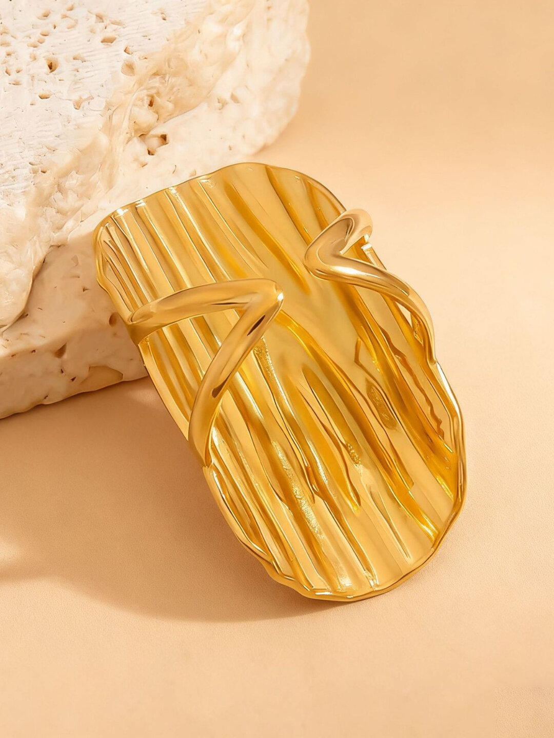 Кольцо, безразмерное, золотистый — фото 1