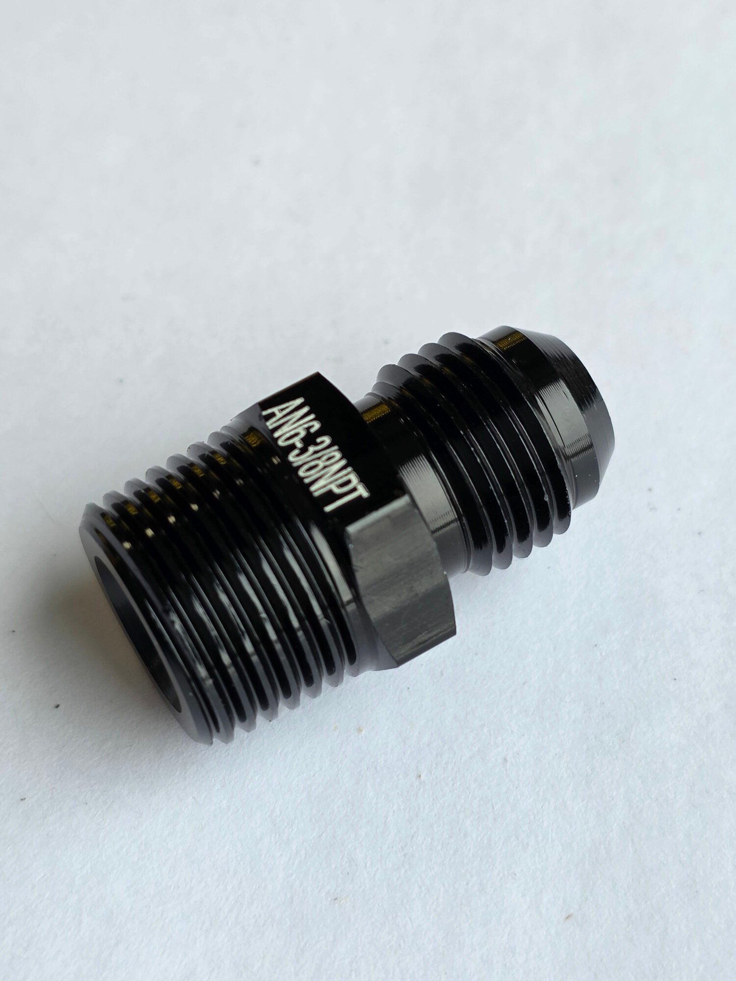Адаптер AN6 - 3/8NPT черный — фото 1