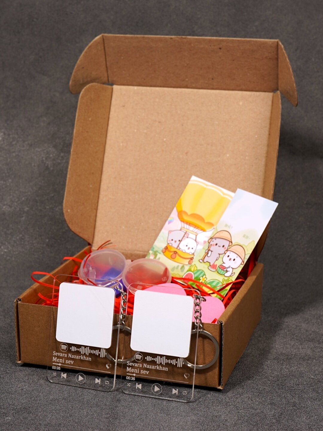 Брелок, 2 шт., серо-голубой — фото 1