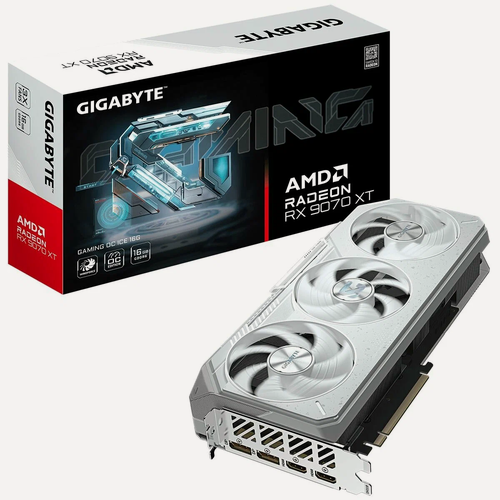 Изображение товара Видеокарта GIGABYTE Radeon™ RX 9070 XT GAMING OC ICE 16G (GV-R907XGAMINGOCICE-16GD)