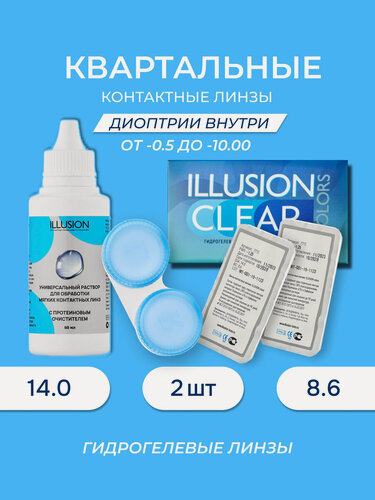 Изображение товара Пробный набор ILLUSION (Clear/Клиа квартальные 2 шт, Раствор 60 мл.) -1.00