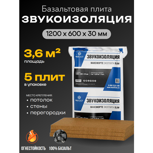 Звукопоглощающая плита МаксФорте ЭКОплита Slim 36 м 3408₽
