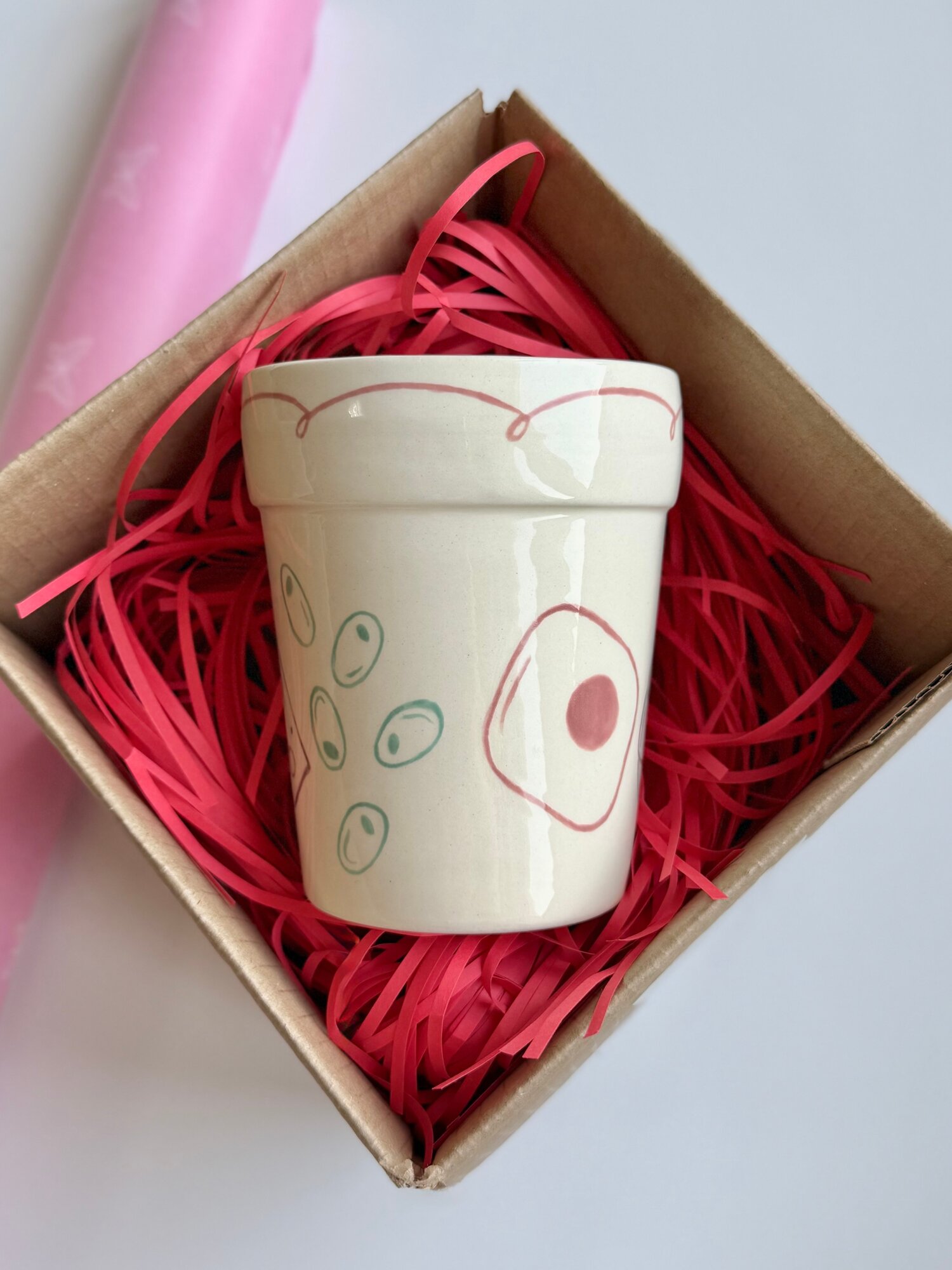 Стакан с рисунками "Доброе утро" 400 мл, 1 шт, полуфарфор, ручная работа