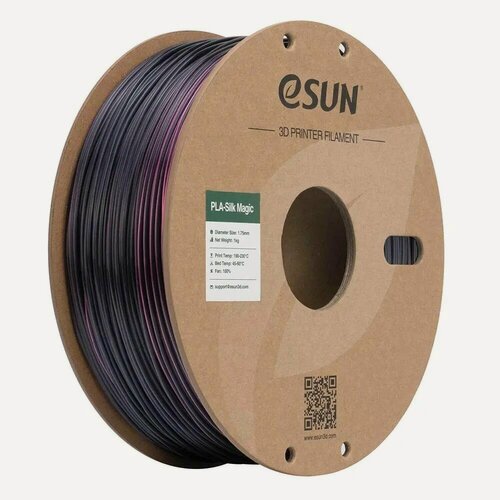 Изображение товара Филамент eSUN Silk-PLA Magic для 3D принтера, Черно-розовый 1 кг.