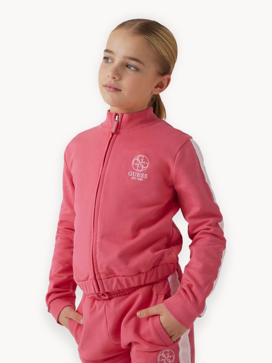 Олимпийка GUESS LS Active Top W/ZIP, , размер 16 лет, розовый