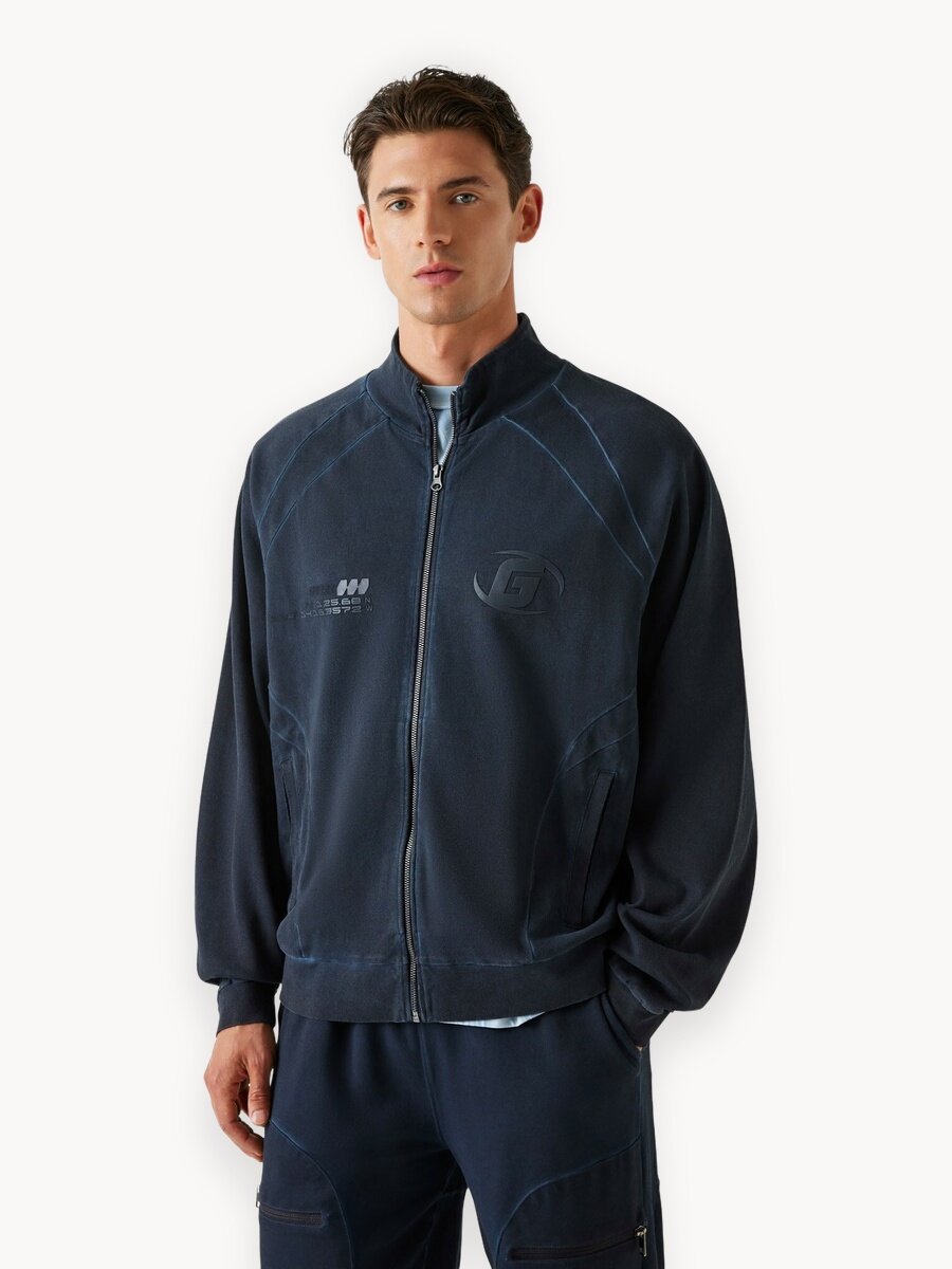 Кардиган GUESS Achille Full Zip, размер 2XL, синий