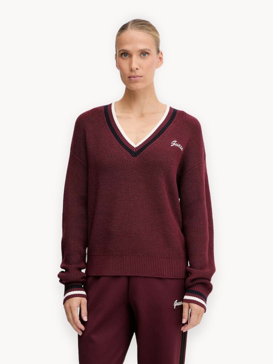 Пуловер GUESS, размер M, , фиолетовый