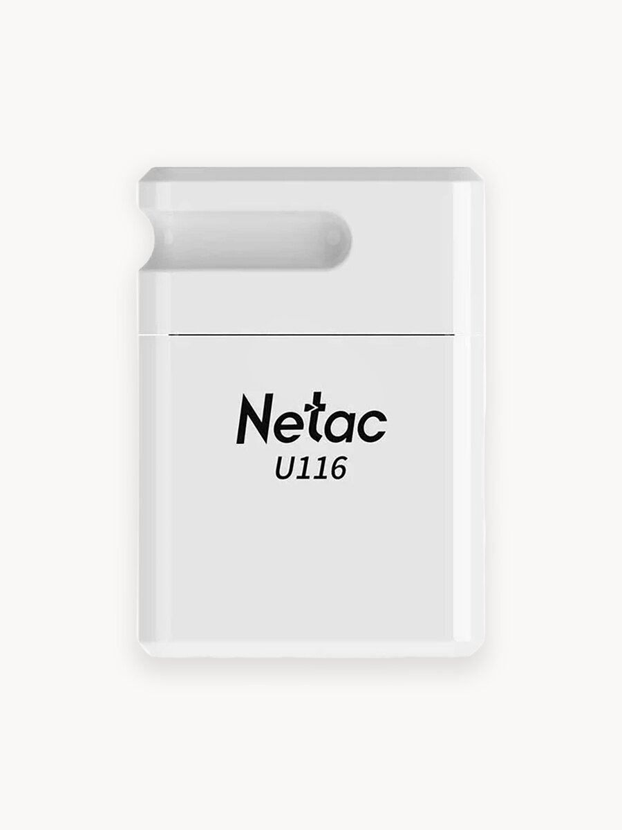 Флешка Netac U116, 64 ГБ, USB 2.0, белый (NT03U116N-064G-20WH)