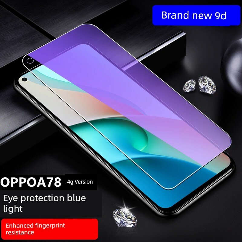 OPPO A78 4G Анти-Синяя Свет Стеклянная Защитная Пленка, 3-Комплект для Смартфона