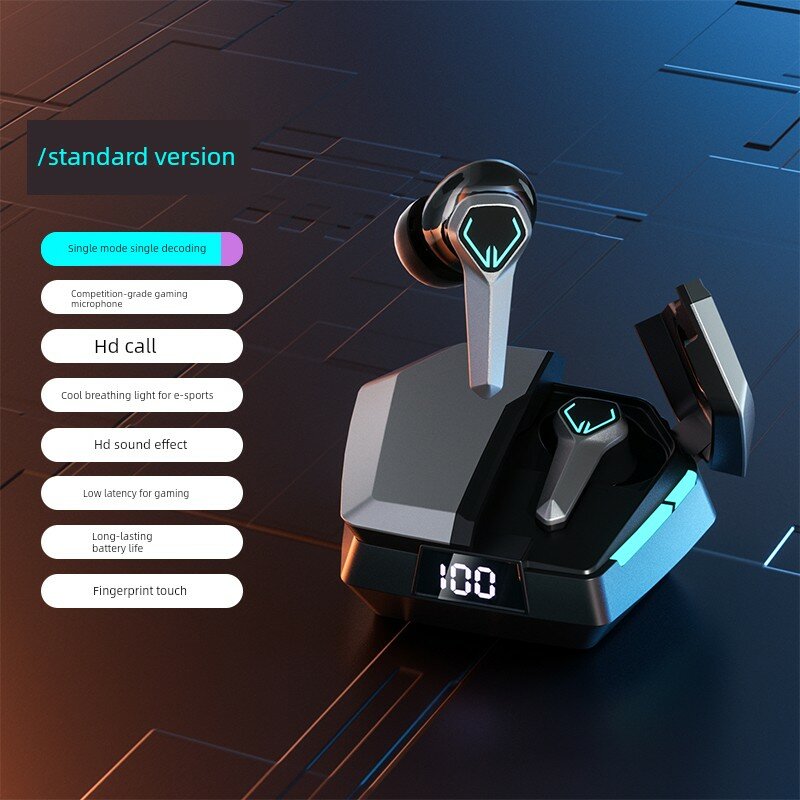 Галактический чёрный стандартные беспроводные наушники Bluetooth одноканальный режим игровой микрофон умное