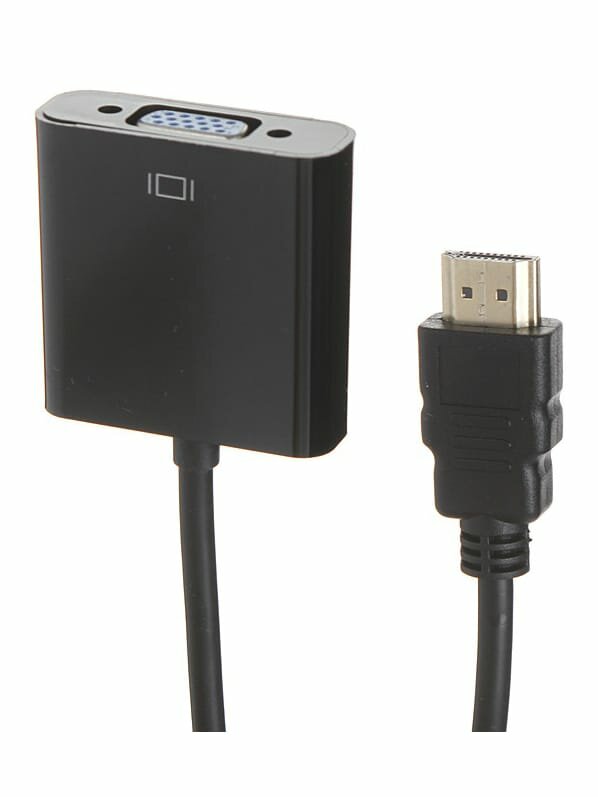 Кабель HDMI VGA 0.15м Exegate EX-HDMIM-VGAF-0.15 круглый черный EX284926RUS