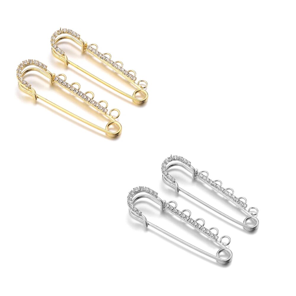 Броши SAUVOO с кристаллами, 2 шт, Gold, Style 9
