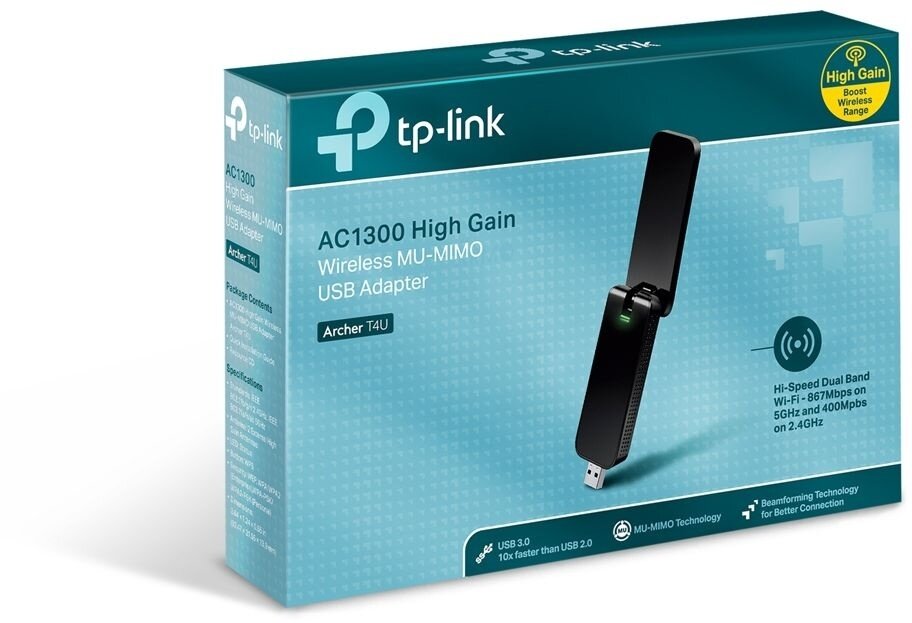 Адаптер TP-Link Wi-Fi AC1300 High Gain Wi-Fi USB Adapter, USB 3.0, External antenna