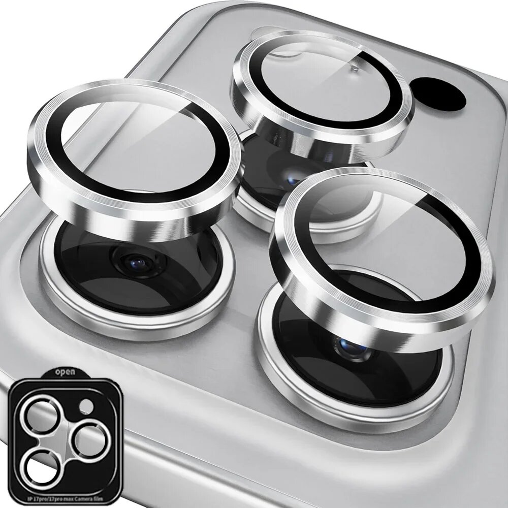 1-3 шт. защитные чехлы для объектива для IPhone 17 Pro Max, Серый, For 17 Pro Max(3pcs, Silver 02