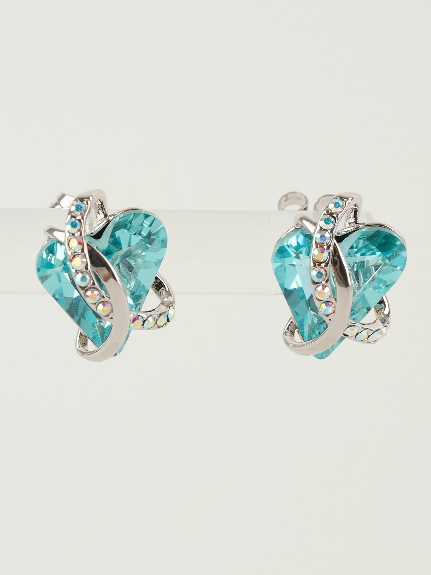 Серьги пусеты MONASHOP, топаз синтетический, кристаллы Swarovski, кристалл