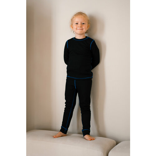 фото Пижама wool&cotton, размер 146, черный