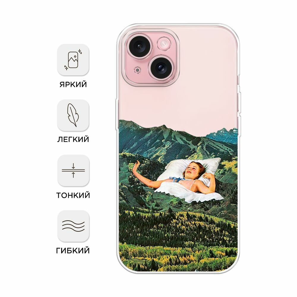 Чехол на Apple iPhone 15 / Айфон 15 с принтом Good morning, my darling, прозрачный — фото 1