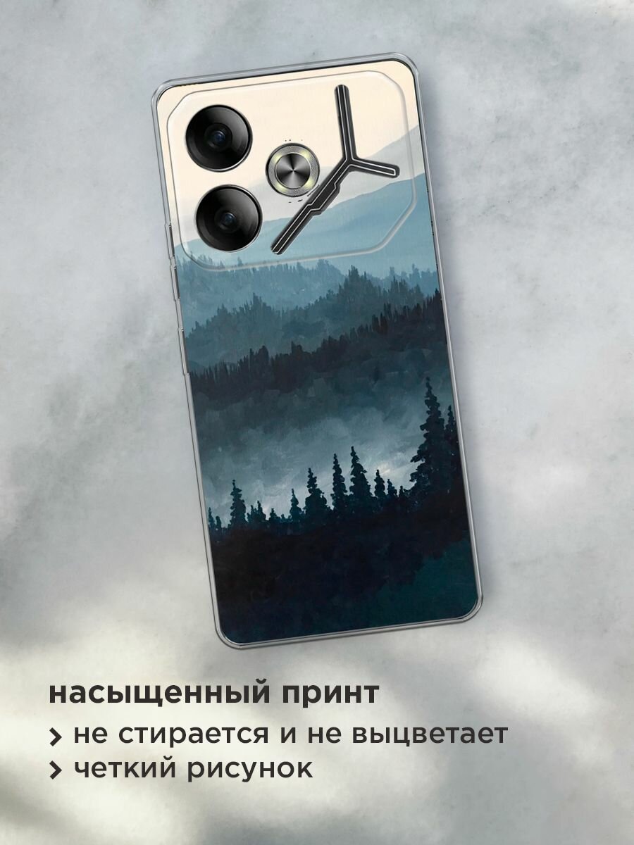 Чехол на Tecno Pova 6 / Текно Пова 6 с принтом "Туманные горы" — фото 1