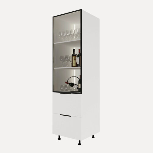 Изображение товара Фасад из алюминиевого профиля со стеклом Aluminum Glass 59,7х102,1х2 см, черный анод/бесцветное