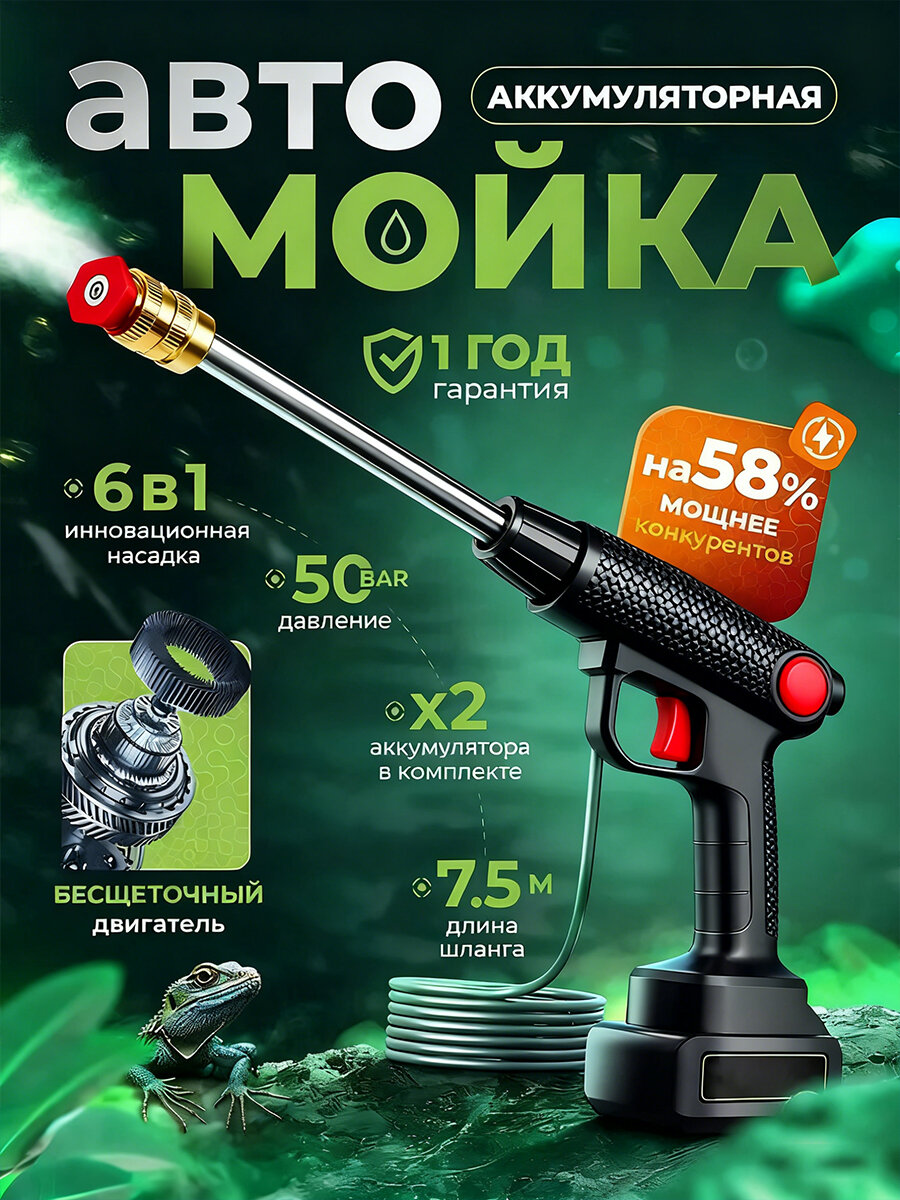 Мойки высокого давления беспроводной  Садовая техника Уход за автомобилем  Автомойка Портативная  200 бар  3500 Вт