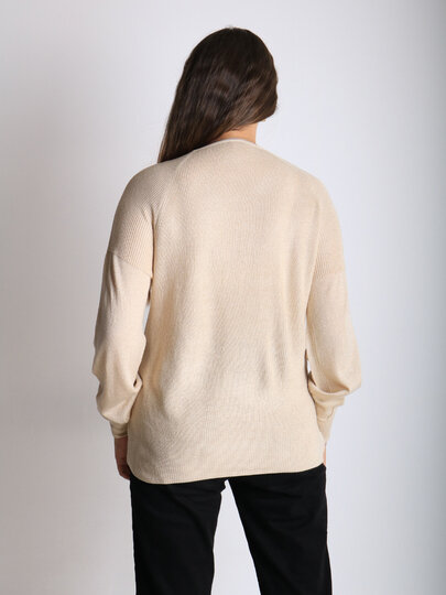 Свитер , размер OneSize, бежевый меланж — фото 1